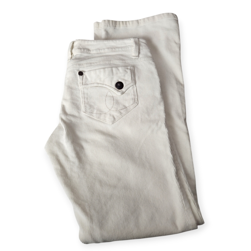 VTG Y2k Union Bay Cream/Winter White Low Rise Flare Corduroy Jeans Size 32